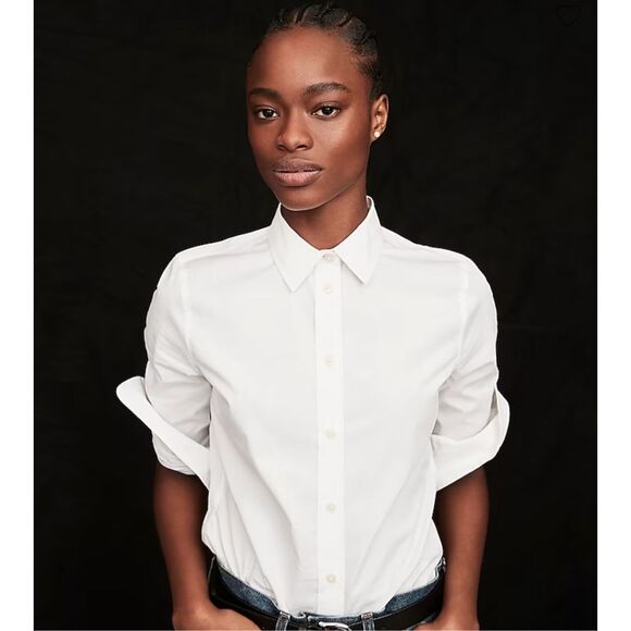 J. Crew Tops - J. Crew Slim-Fit Stretch Cotton Poplin Shirt White Size 2